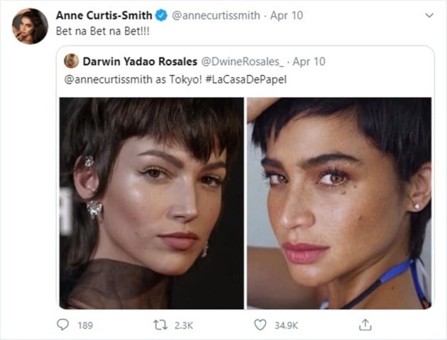 Anne Curtis money heist fan
