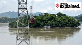 Assam ropeway 1 Brahmaputra ropeway, Brahmaputra river ropeway, Guwahati ropeway, Express Explained, Indian Express