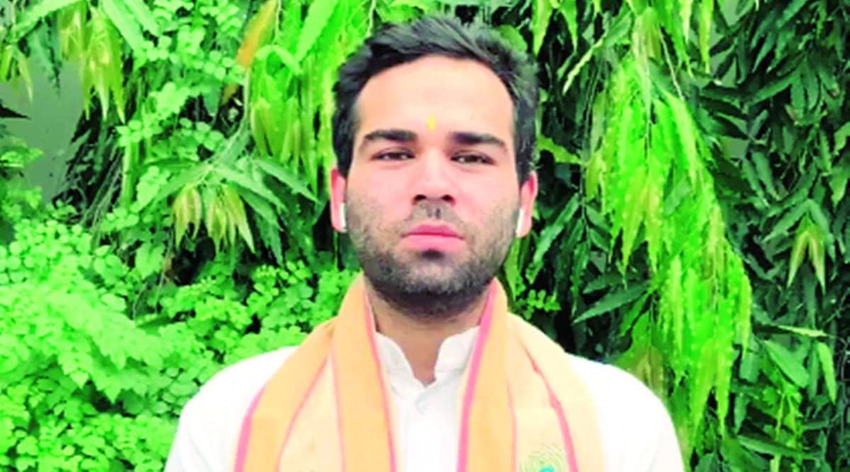 Former BSP MLA’s son, Chirag Upadhyay, BJP leaders, Agra news, UP news, Indian express news