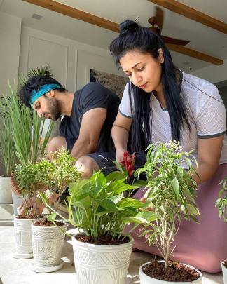 Divyanka, Vivek home garden