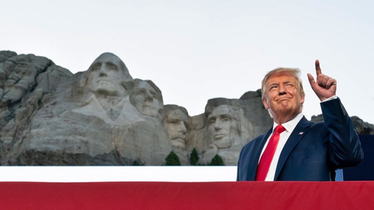 President Donald Trump at the Mount Rushmore National Monument in July 2020. (Twitter/realDonaldTrump)