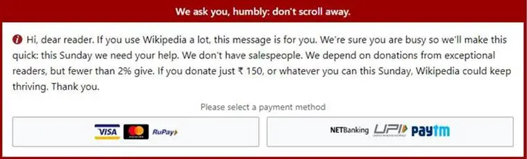 Explained Why Is Wikipedia Asking Users For Donations Explained News The Indian Express