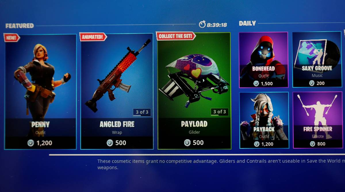 fortnite in game store