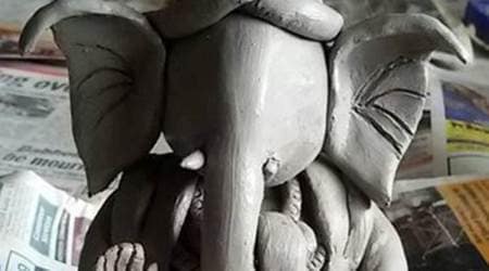 Ganpati idol, making Ganpati idol with kids at home, Ganpati idol for Ganesh Chaturthi celebrations, easy Ganpati idol making, Ganpati idol DIY, parenting, indian express, indian express news