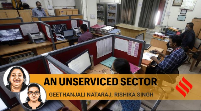 As the post-pandemic world is taking shape, the service sector is struggling hard to keep its head above water. (Express photo/Amit Mehra)