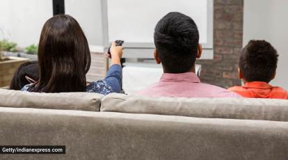 indian people watching television