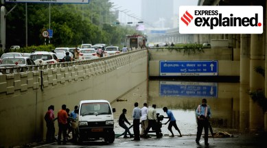 Gurgaon, Gurgaon news, Gurgaon waterlogging, Gurgaon floods, Gurgaon rains, Gurgaon weather forecast, Indian Express