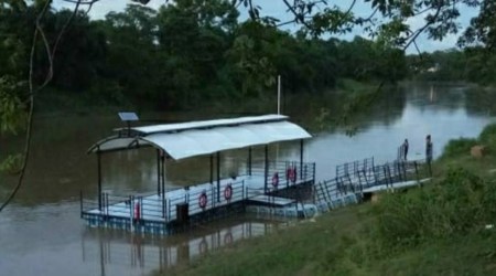 Earlier on July 4 this year, Tripura launched a floating jetty on River Gomati as part of the Indo-Bangla international inland waterways connectivity project. (File)