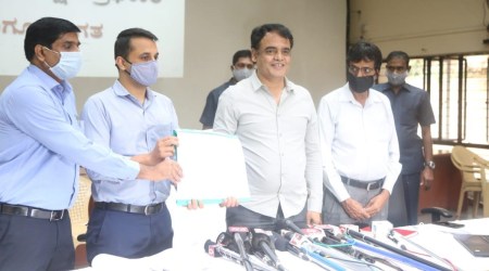 Karnataka Deputy CM and Higher Education Minister CN Ashwathnarayan announces KCET 2020 results in Bengaluru. Express Photo 