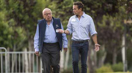 Rupert Murdoch and Lachlan Murdoch. (Source: Bloomberg)