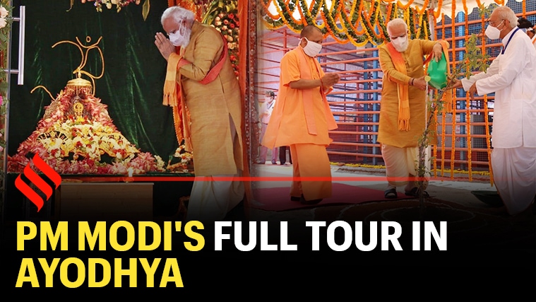 Watch Pm Modis Visit To Ayodhya For Ram Mandir Bhoomi Pujan The Indian Express 4137