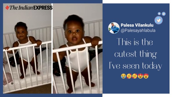 baby videos, baby dancing videos, baby dancing to lullaby, baby dance instead of sleeping, cute baby viral videos, kids viral videos, indian express, Trending news