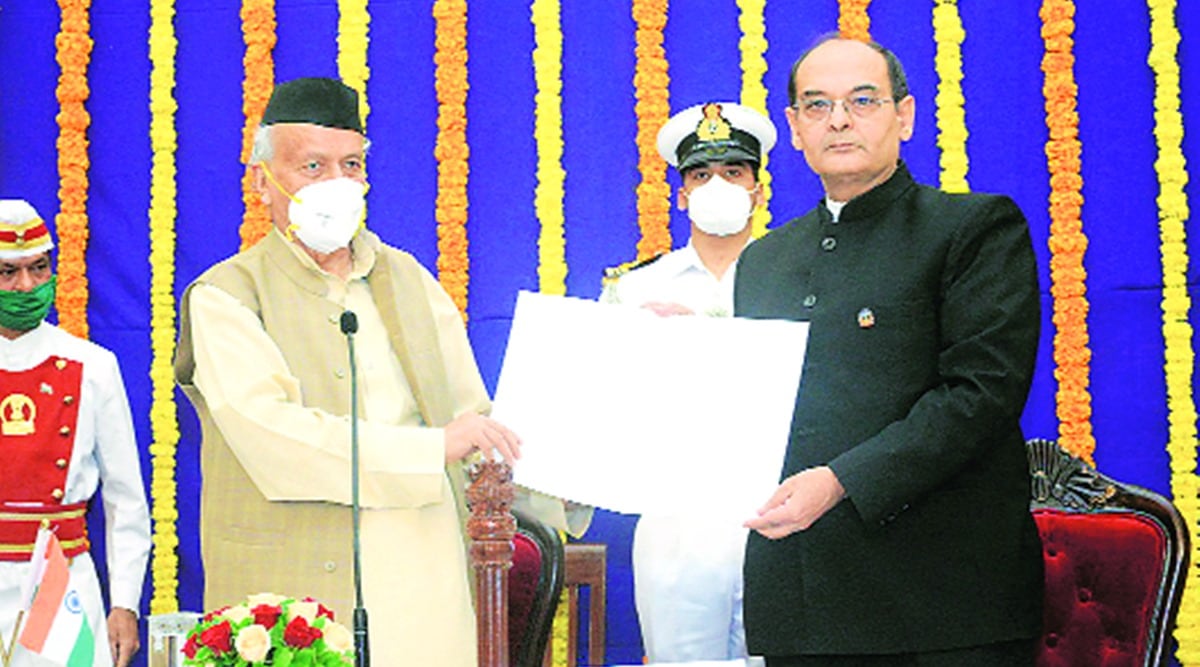 Bhagat Singh Koshyari, Mumbai Port Trust, Mumbai Port Trust former chairman, Sanjay Bhatia, Sanjay bhatia sworn as Upa-Lokayukta maharashtra, indian express news