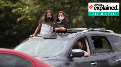 masks in public places, masks compulsory in cars, fine for not wearing masks in cars, express explained, indian express