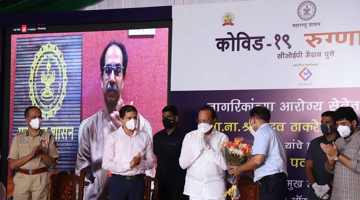 uddhav thackeray, ajit pawar, pune covid facility, pune jumbo covid facility, pune coronavirus, indian express news