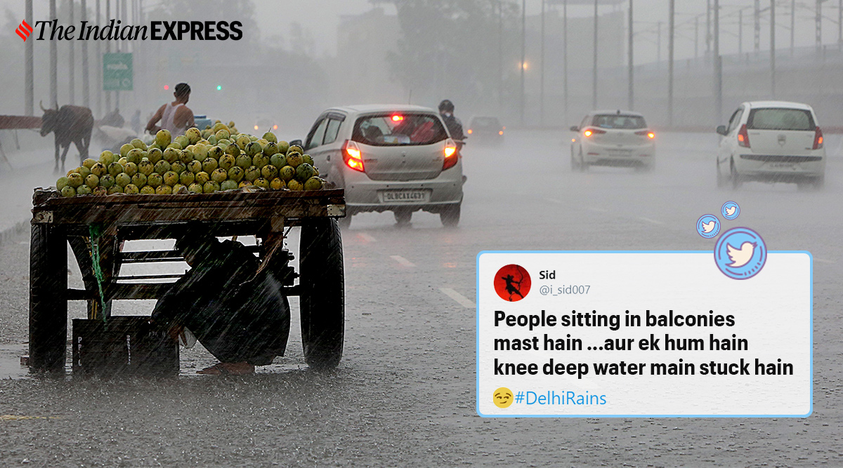 delhi rains, gurgaon rains, delhi weather today, gurgaon weather today, delhi rains warnings, gurgaon rain warning, viral news, indian express