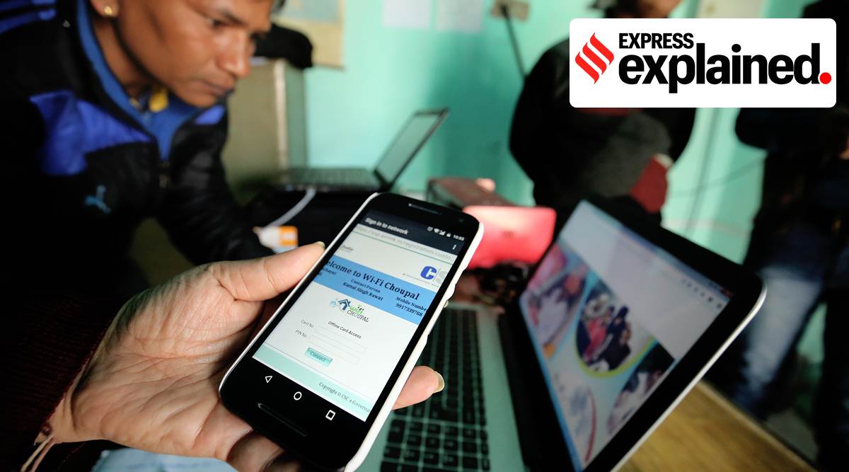 At a Wi-Fi enabled village in Haridwar District, Uttrakhand. Express Photo by Praveen Khanna