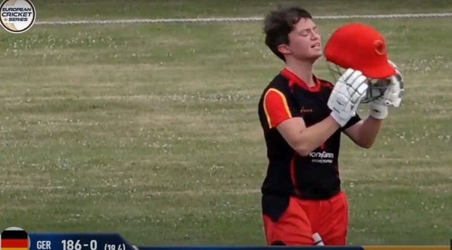 Germany's Janet Ronalds became the first T20I centurion for the Germans. (Source: youtube/screengrab)