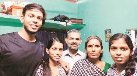 Payal Kumari (second from left) with her family. (Express)