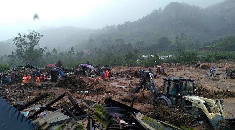 Kerala landslide, Idukki landslide, rajamala landslide, rajamalai landslide, kerala landslide death toll, Munnar, kerala news, kerala rainfall, Kerala IMD forecast, kerala government, Pinarayi Vijayan , Indian express