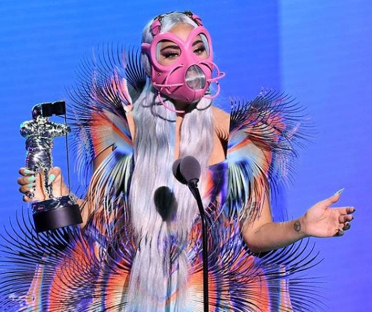 lady gaga face mask, mtv vma