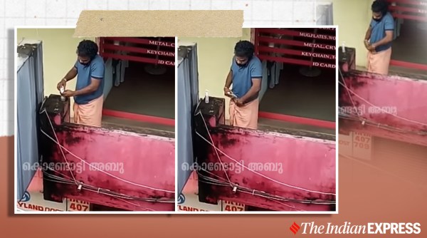 man steals hand sanitiser viral video, hand sanitiser theft, funny viral video, trending, indian express, indian express news