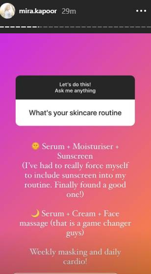 mira kapoor skincare routine