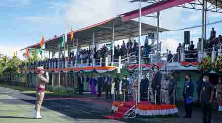 Mizoram CM Zoramthanga at a I-Day event on Saturday. (Photo: Twitter @Zoramthanga)