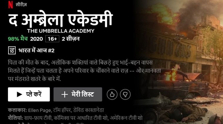 The umbrella academy best sale in hindi watch online