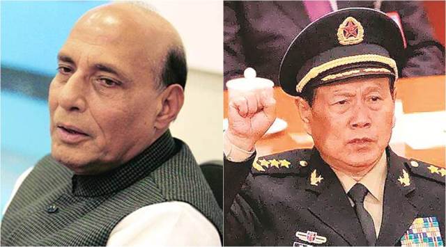 Rajnath Singh and Wei Fenghe. (File)