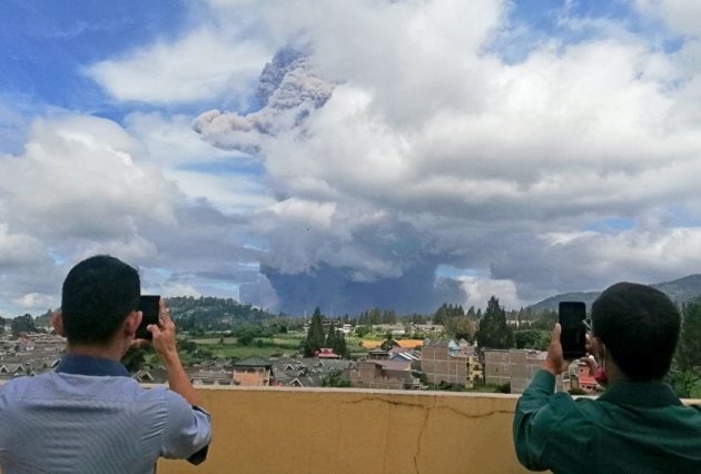 indonesia volcano, Mount Sinabung, Volcano, Indonesia, Volcanic eruption, indonesia news, indian express
