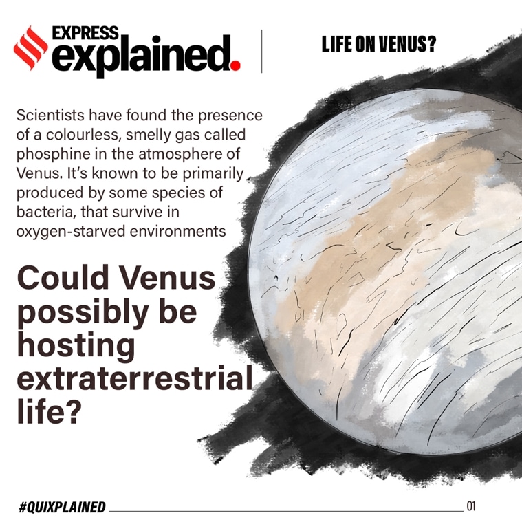 venus, life on venus, phosphine gas venus, venus news, venus life forms, venus extra terrestrial life, indian express
