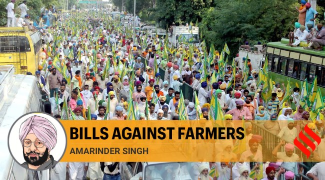 Punjab and Haryana have seen widespread protests against the Bills in the past few days. (Express Photo By Harmeet Sodhi)