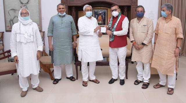 Gupteshwar Pandey, Gupteshwar Pandey JDU, Gupteshwar Pandey Nitish Kumar, Bihar DGP, Nitish Kumar, BJP, Sushant Singh Rajput, Bihar assembly elections, Indian Express