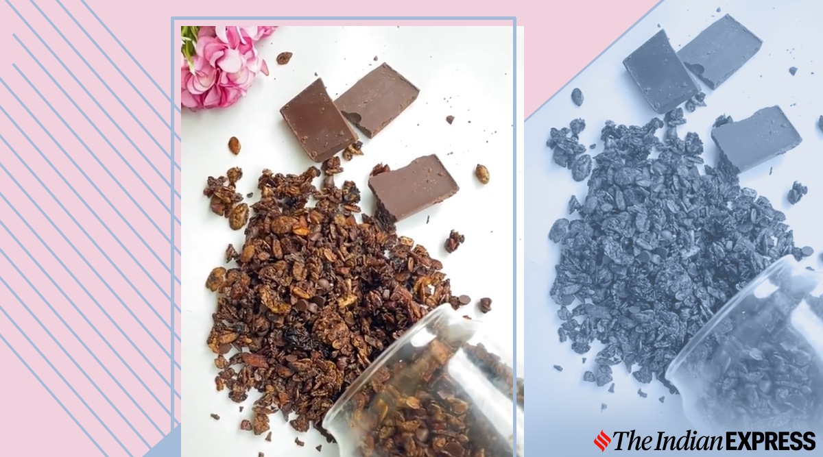double chocolate granola, granola recipes, indianepxress.com, indianexpress, easy recipes, easy chocolate recipes, dessert recipes, easy