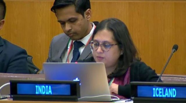 First Secretary in India’s Permanent Mission to the UN Paulomi Tripathi (File Photo/YouTube @India at United Nations)