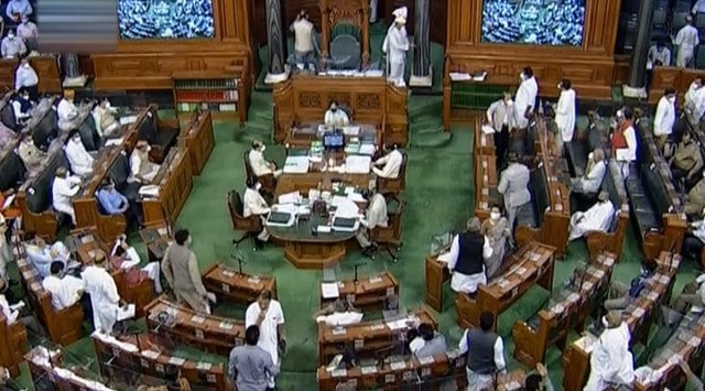 Parliamentarians in Lok Sabha during the ongoing Monsoon Session of Parliament, in New Delhi. (Photo: LSTV/PTI)