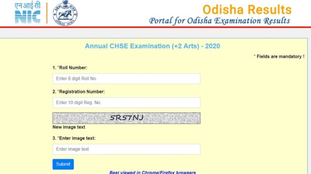 CHSE Odisha 12th Arts result