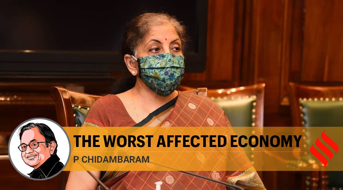 india economic slowdown, india gdp fall, india gdp data, act of god nirmala sitharaman, covid 19 impact on indian economy, p chidambaram