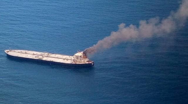The ship had sailed from the port of Mina Al Ahmadi in Kuwait, carrying Kuwait Export Crude, Refinitiv Eikon ship tracking data showed. (Photo: Indian Coast Guard)

