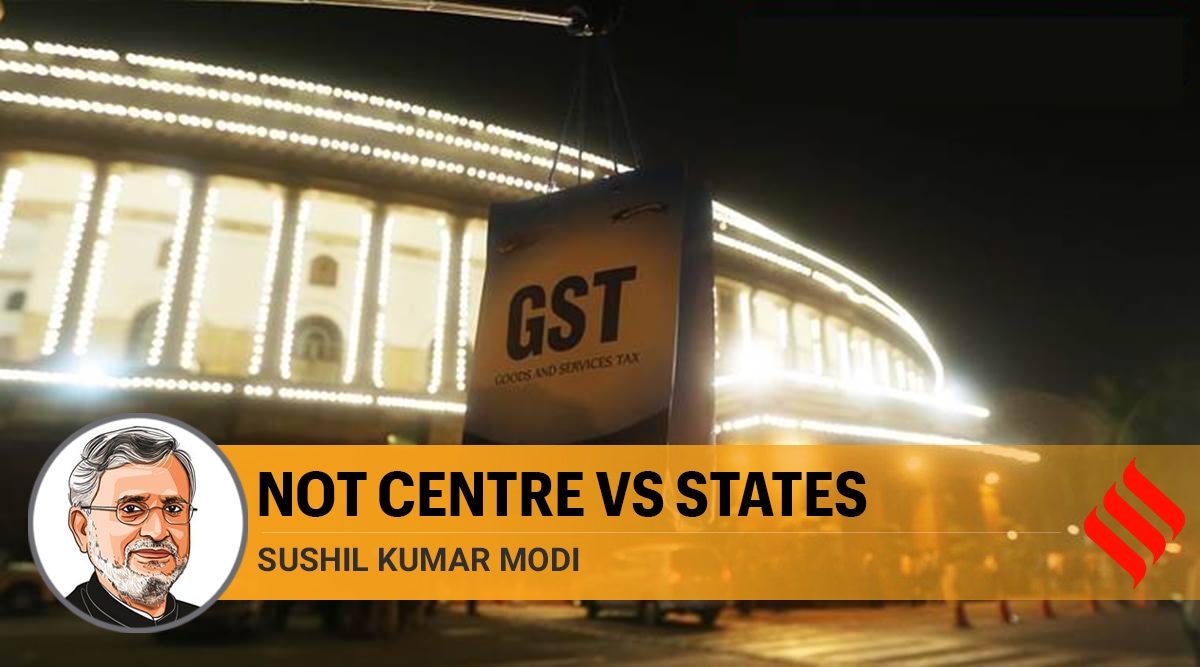 GST, Centre vs State on GST, gst compensation payments, covid impact on gst compensation, coronavirus gst compensation payments, nirmala sitharaman, Sushil Modi writes, Indian express opinion