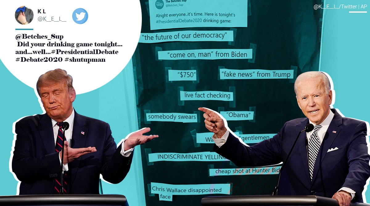 US presidential debate 2020, debate drinking game, drinking games us presidential debate, bingo games debate, what time is US presidential debate, debate bingo games, drinking games debate, presidential debate drinking game, presidential debate drinking game rules, presidential debate drinking game new rules, debate bingo, debate bingo rules, Trump Biden drinking game rule, Trending news, indian express news