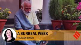 prime minister narendra modi, pm modi, modi with peacock, india economic slowdown, india gdp fall, india china border dispute, central vista project, tavleen singh 