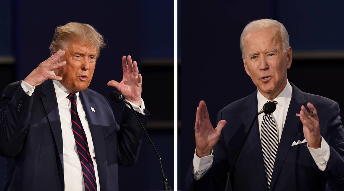 US presidential debate, presidential debate US, US elections, US elections 2020, US presidential elections, US presidential elections 2020, Trump Biden debate, Trump Biden presidential debate, World news, Indian Express