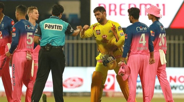 CSK's MS Dhoni in view after an IPL match against RR. (File)