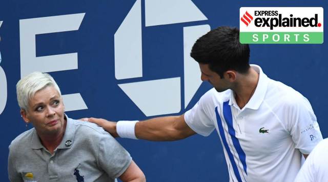 Novak Djokovic, Novak Djokovic out, Novak Djokovic defaulted, Novak Djokovic lineswoman video, Novak Djokovic us open exit video, US Open, 2020 US Open, US Open 2020, Roger Federer, express explained, explained news