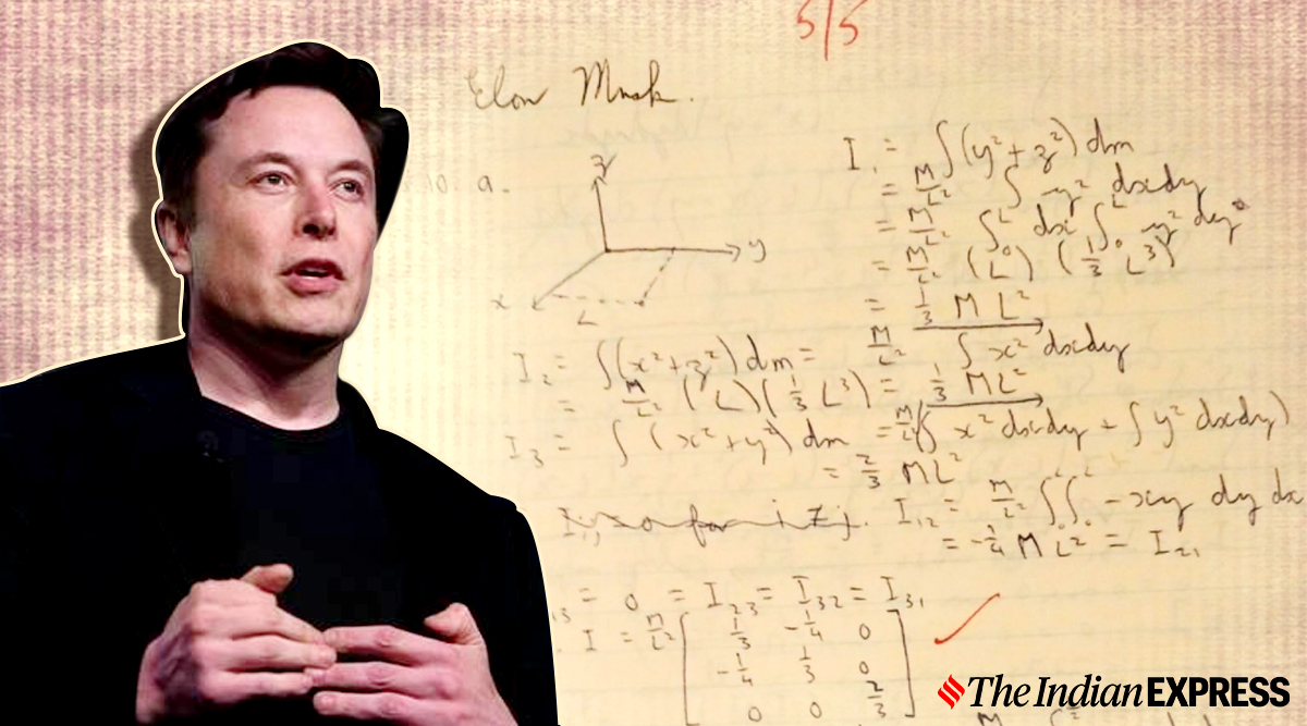 Elon Musk Shares Photos Of Homework From College And Here S How Netizens Reacted Trending News The Indian Express