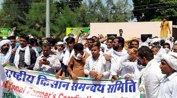 haryana protests, haryana farmers protest, Farmers’ Produce Trade and Commerce Ordinance, haryana news, indian express
