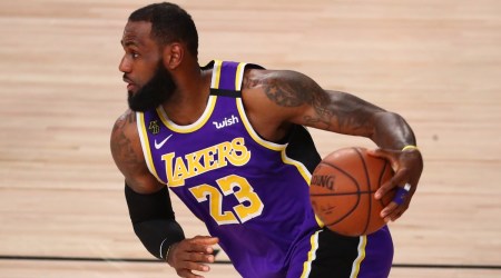 Los Angeles Lakers forward LeBron James (23) during the first half in game five of the Western Conference Finals of the 2020 NBA Playoffs against the Denver Nuggets at AdventHealth Arena. Mandatory Credit: Kim Klement-USA TODAY Sports