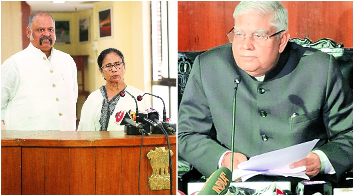 mamata banerjee, jagdeep dhankar, bengal law and order situation, bengal Director General of Police, jagddep dhankar questions Director General of Police, indian express news
